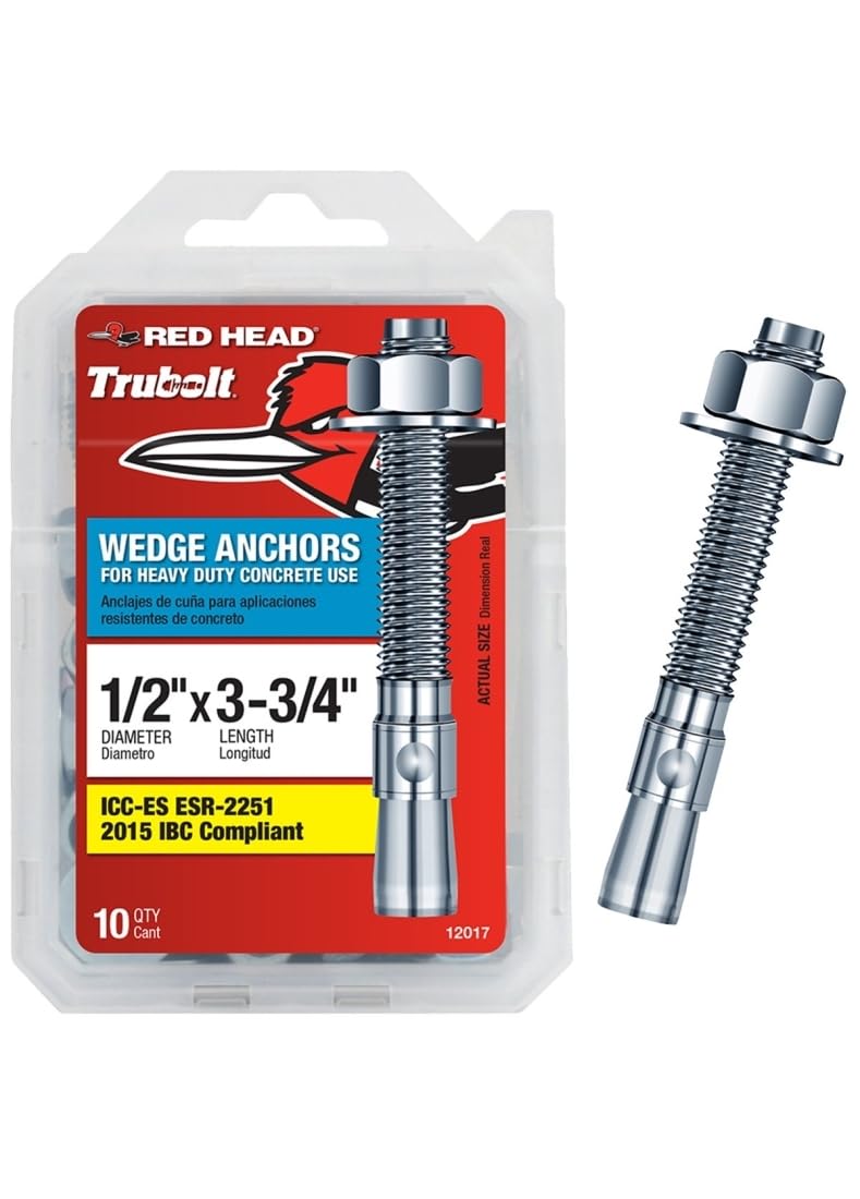Red Head 1/2 in. x 3-3/4 in. Wedge Anchor 10CT - Image 1